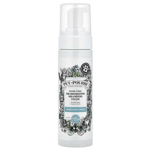 Poo-Pourri, Pet-Pourri™, Rinse-Free Deodorizing Shampoo Foam, Pawsitively Fresh, 6 fl oz (177 ml)
