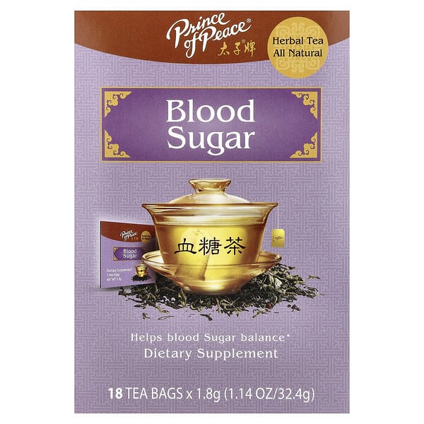 Prince of Peace, Herbal Tea, Blood Sugar, 18 Tea Bags, 1.14 oz (32.4 g)