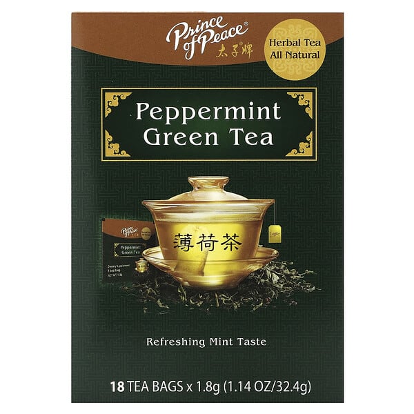 Prince of Peace, Peppermint Green Tea, 18 Tea Bags, 1.14 oz (32.4 g) (Discontinued Item)