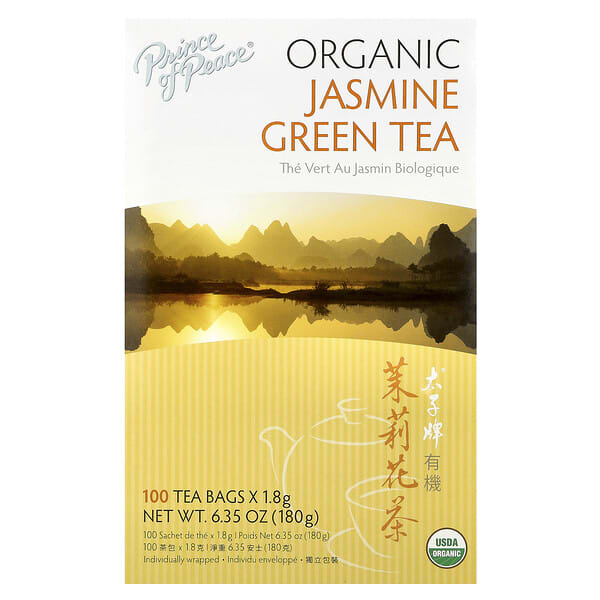 Prince of Peace, органик Jasmine ногоон цай, 100 Tea Bags, 6.35 oz (180 g)