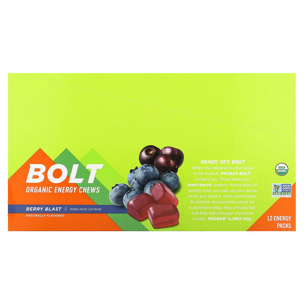 ProBar, Bolt, Organic Energy Chews, жимс Blast, 12 Packs, 2.1 oz (60 g) тус бүр