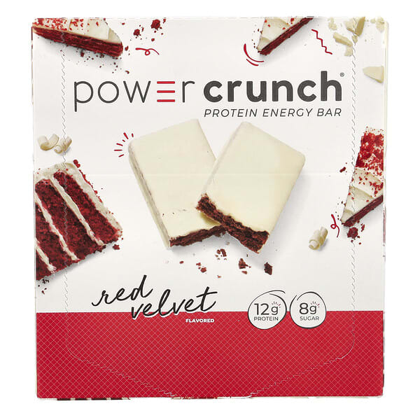 BNRG, Power Crunch®, Protein Energy Bar, Red Velvet, 12 Bars, 1.4 oz (40 g) тус бүр