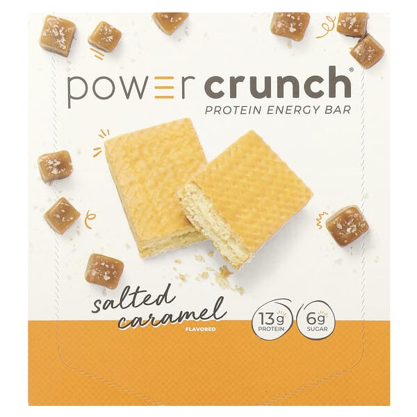 BNRG, Power Crunch®, Protein Energy Bar, Salted Caramel, 12 Bars, 1.4 oz (40 g) тус бүр