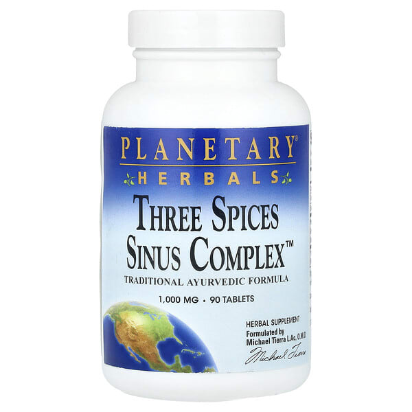 Planetary Herbals, Three Spices Sinus Complex™, 90 шахмал