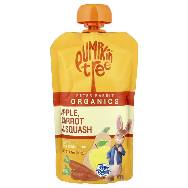 Pumpkin Tree Organics, Peter Rabbit™ Organics, Organic Fruit & Vegetable Puree, Apple, Carrot & Squash, 4.4 oz (125 g) (Discontinued Item)