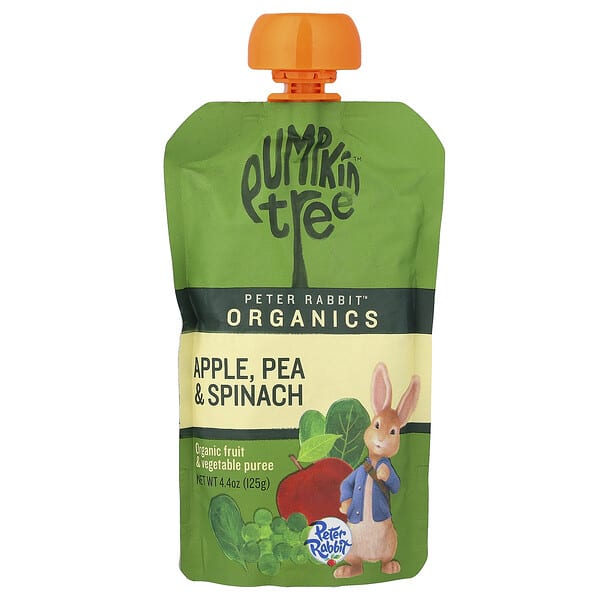 Pumpkin Tree Organics, Peter Rabbit™ Organics, Organic Fruit & Vegetable Puree, Apple, Pea & Spinach, 4.4 oz (125 g)