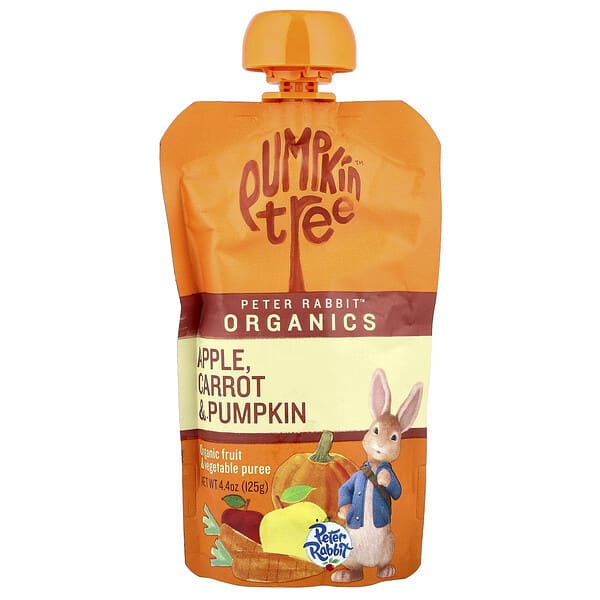 Pumpkin Tree Organics, Peter Rabbit™ Organics, Organic Fruit & Vegetable Puree, Apple, Carrot & Pumpkin, 4.4 oz (125 g)