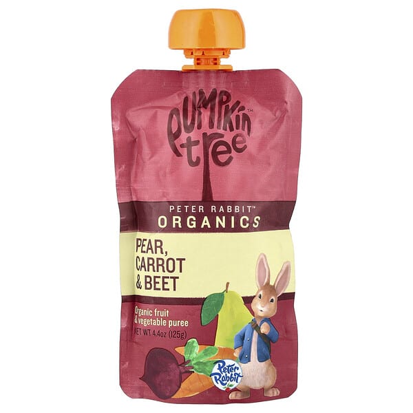 Pumpkin Tree Organics, Peter Rabbit™ Organics, Organic Fruit & Vegetable Puree, Pear, Carrot & Beet, 4.4 oz (125 g) (Discontinued Item)