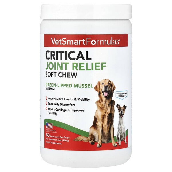 VetSmart Formulas, Critical Joint Relief Soft Chew, For Dogs, 60 Soft Chews, 6.3 oz (180 g)
