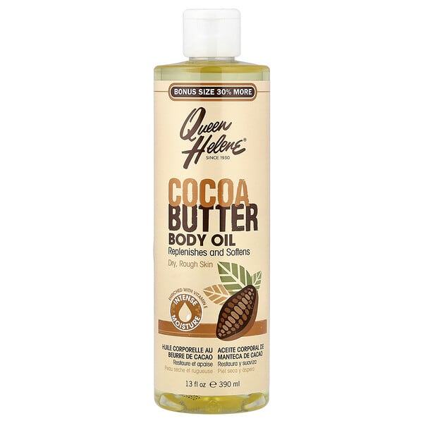 Queen Helene, Body Oil, Cocoa Butter, Dry, Rough Skin, 13 fl oz (390 ml)