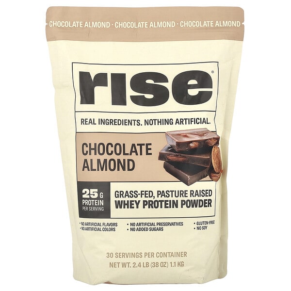 Rise Bar, шар сүүний уураг нунтаг, Chocolate Almond, 2.4 lb (1.1 kg)