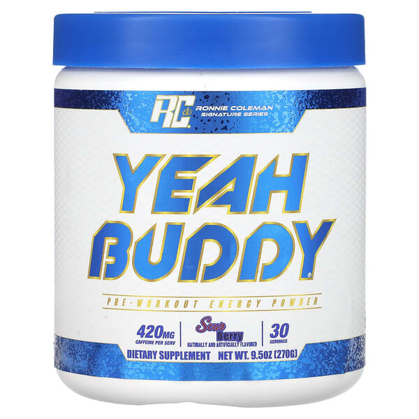 Ronnie Coleman, Signature Series, Yeah Buddy®, Pre-Workout Energy Powder, Sour Berry, 9.5 oz (270 g)