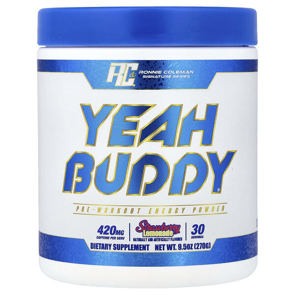Ronnie Coleman, Signature Series, Yeah Buddy®, Pre-Workout Energy Powder, Strawberry Lemonade, 9.5 oz (270 g)