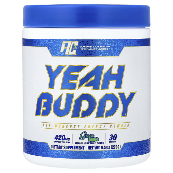 Ronnie Coleman, Signature Series, Yeah Buddy®, Pre-Workout Energy Powder, Green Apple, 9.5 oz (270 g)