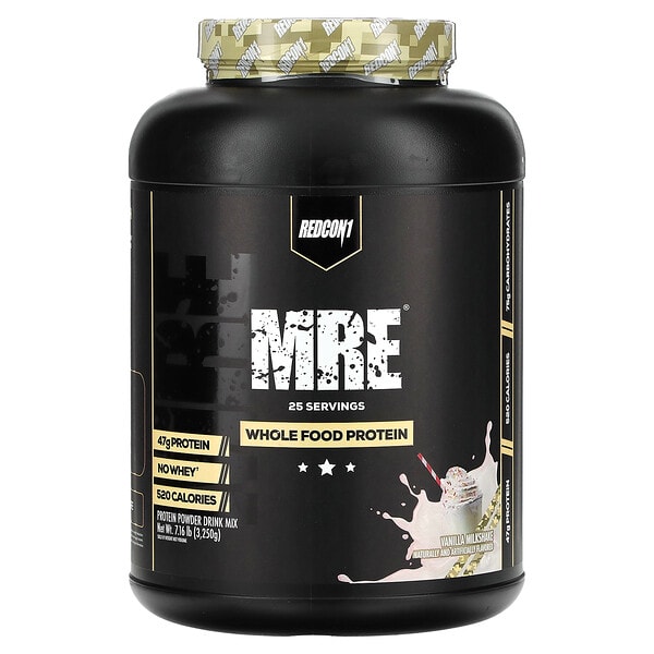 Redcon1, MRE, бүтэн хүнсний Уураг, Vanilla Milkshake, 7.16 lb (3, 250 g)