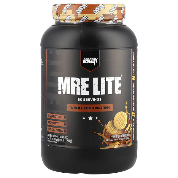 Redcon1, MRE Lite®, бүтэн хүнсний уураг нунтаг, Peanut Butter Cookie, 2.08 lb (945 g)