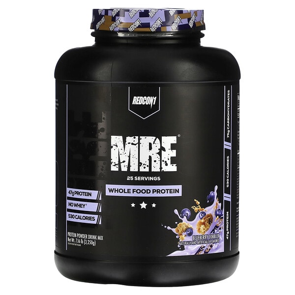 Redcon1, MRE, бүтэн хүнсний Уураг, Blueberry Cobbler, 7.16 lb (3, 250 g)