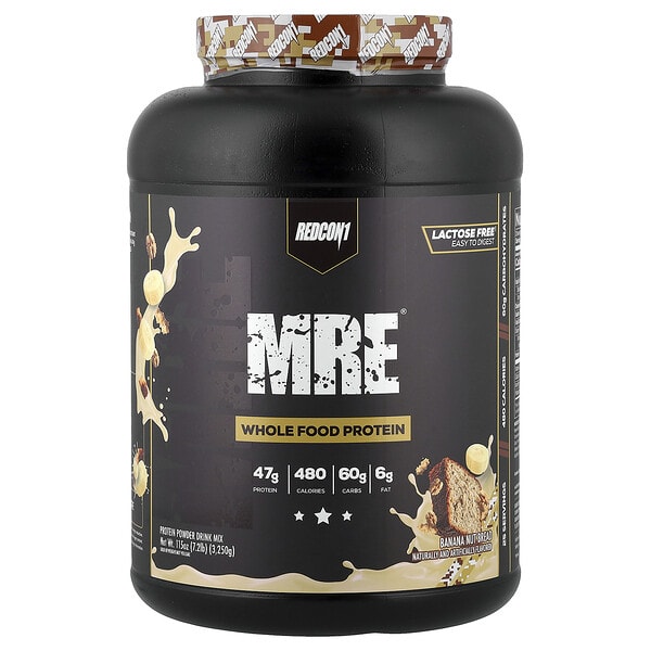 Redcon1, MRE®, бүтэн хүнсний Уураг, Banana Nut Bread, 7.2 lb (3, 250 g)