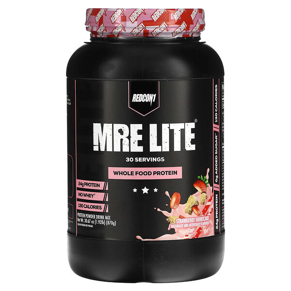 Redcon1, MRE Lite, бүтэн хүнсний Уураг, Strawberry Shortcake, 1.92 lb (870 g)