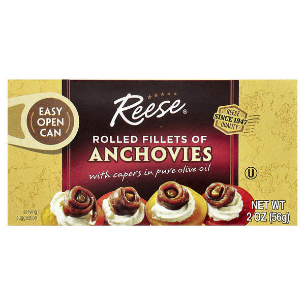 Reese, Rolled Fillets of Anchovies, 2 oz (56 g)