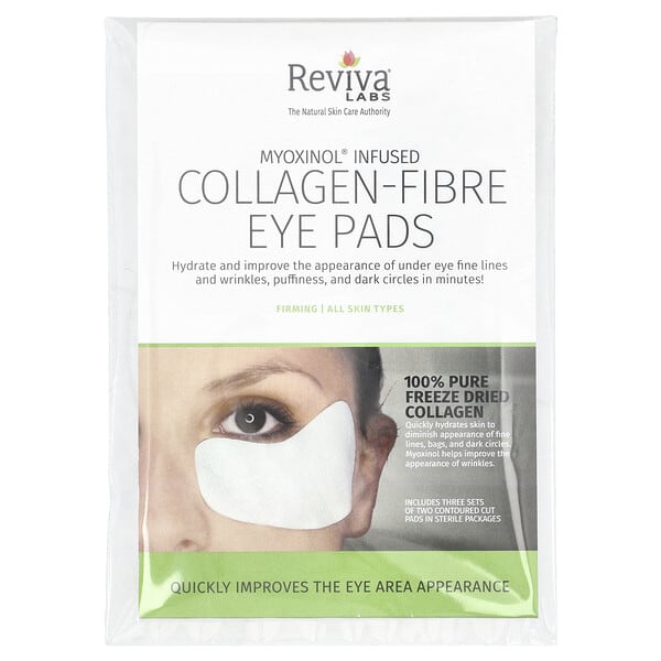 Reviva Labs, Collagen-Fibre Eye Pads, All Skin Types, 3 Sets