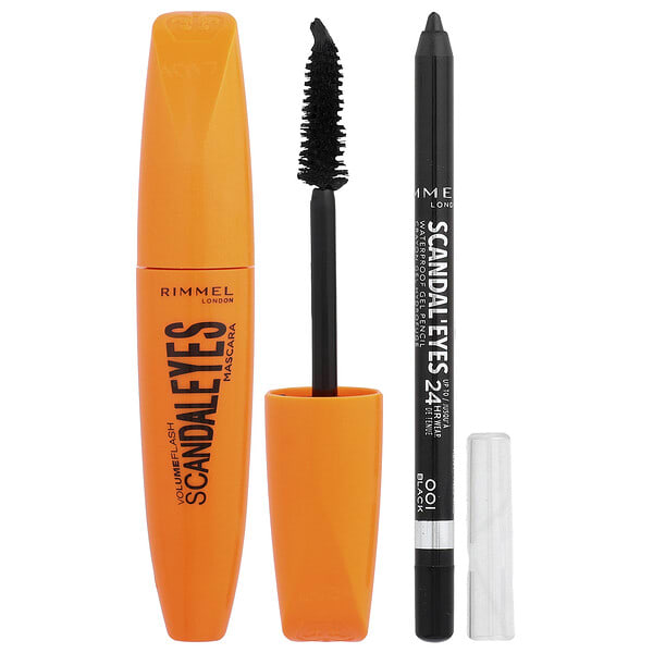 Rimmel London, Scandal Eyes, Mascara with Waterproof Gel Pencil, 003 Extreme Black, 2 Piece Set