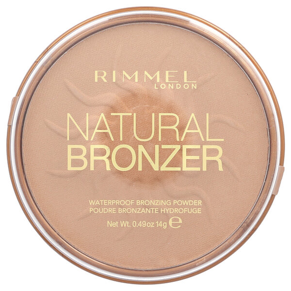 Rimmel London, Natural Bronzer, Waterproof Bronzing Powder, 021 Sun Light, 0.49 oz (14 g) (Discontinued Item)