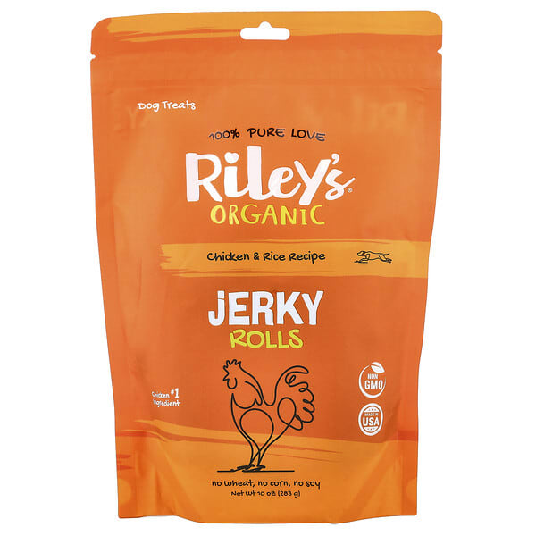 Riley’s Pets, Jerky Rolls, Dog Treats, Chicken & Rice, 10 oz (283 g)