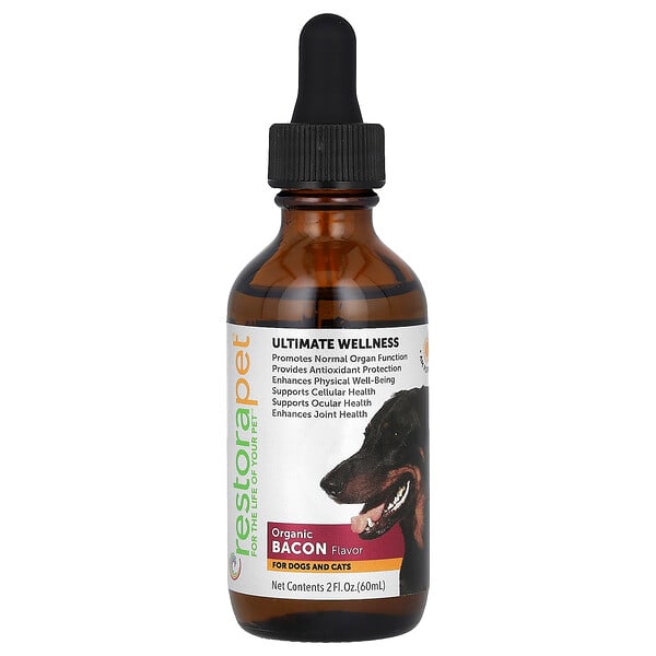 RestoraPet, Ultimate Wellness, For Dogs ба Cats, Organic Bacon, 2 fl oz (60 ml)