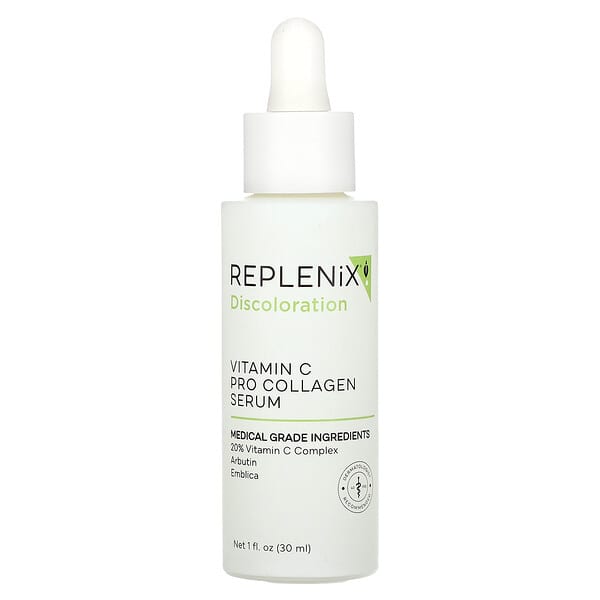 Replenix, Discoloration, Vitamin C Pro Collagen Serum, Fragrance Free, 1 fl oz (30 ml) (Discontinued Item)