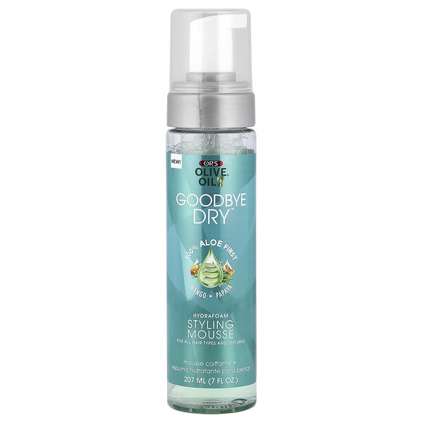 ORS, Olive Oil®, Goodbye Dry™ Hydrafoam Styling Mousse, For All Hair Types and Textures, 7 fl oz (207 ml)