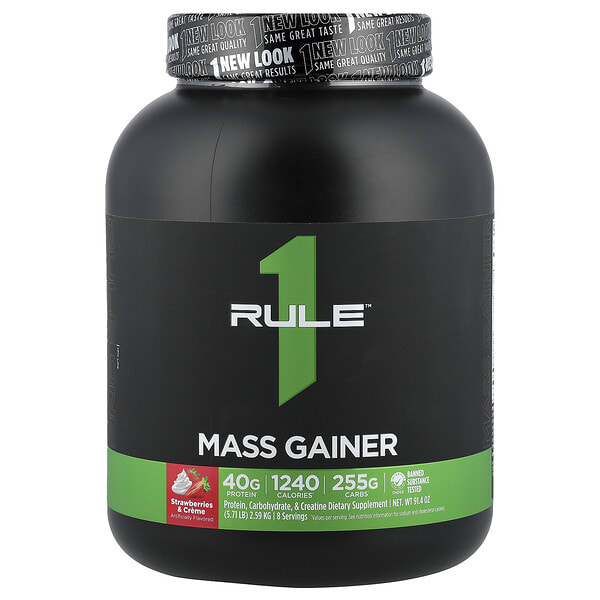 Rule One Proteins, Mass Gainer, Strawberries & Creme, 5.71 lb (2.59 kg)
