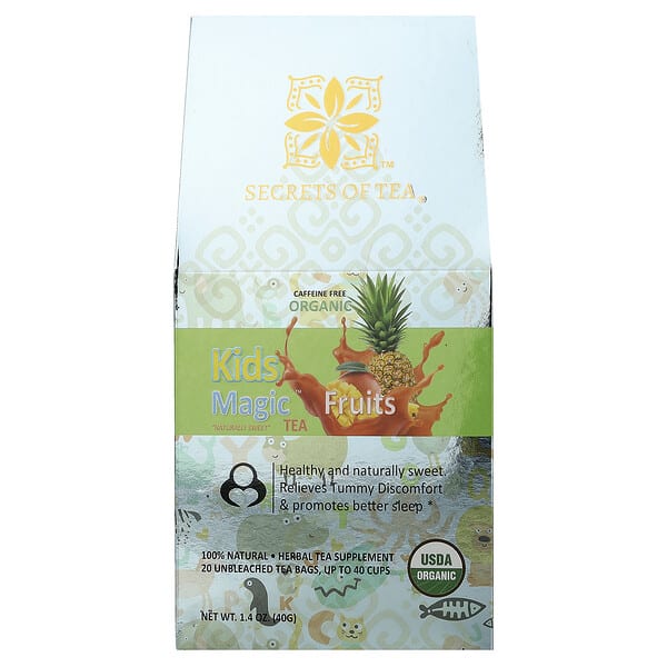 Secrets of Tea, органик, Kids Magic™ Tea, Fruits, Caffeine Free, 20 Tea Bags, 1.4 oz (40 g)