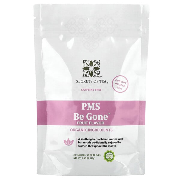 Secrets of Tea, PMS Be Gone™, жимс, Caffeine Free, 20 Tea Bags, 1.47 oz (41 g)