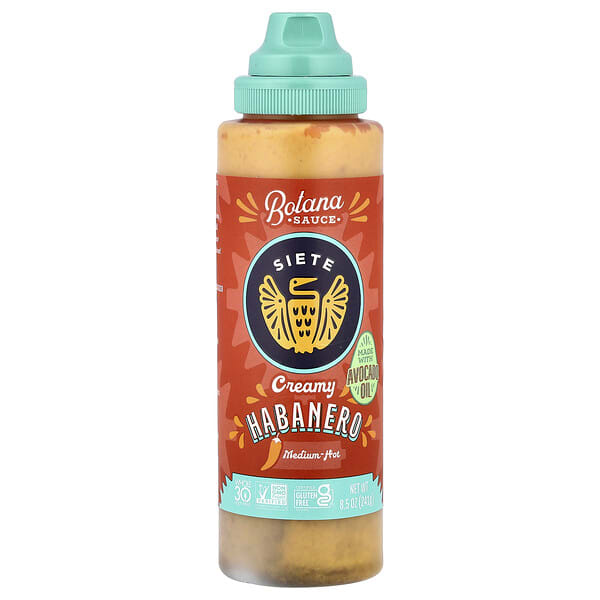 Siete, Creamy Habanero Botana Sauce, Medium-Hot, 8.5 oz (241 g)
