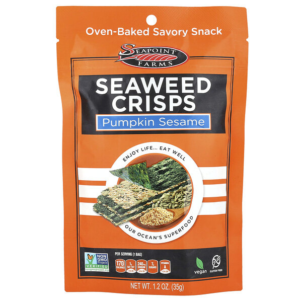 Seapoint Farms, Seaweed Crisps, Pumpkin Sesame, 1.2 oz (35 g)