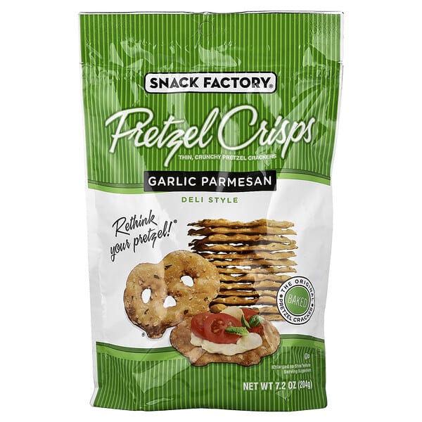 Snack Factory, Pretzel Crisps, Garlic Parmesan, Deli Style, 7.2 oz (204 g)