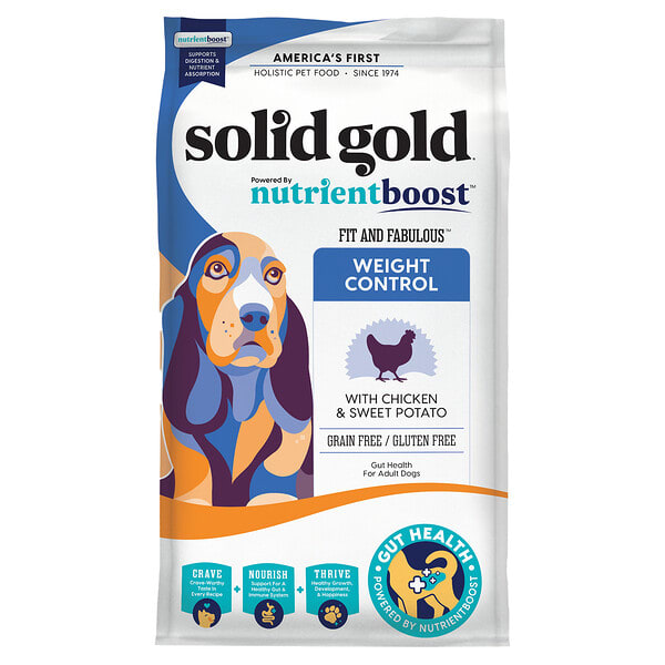 Solid Gold, Fit and Fabulous™ Weight Control, For Adult Dogs, Chicken & Sweet Potato, 3.75 lbs (1.7 kg) (Discontinued Item)