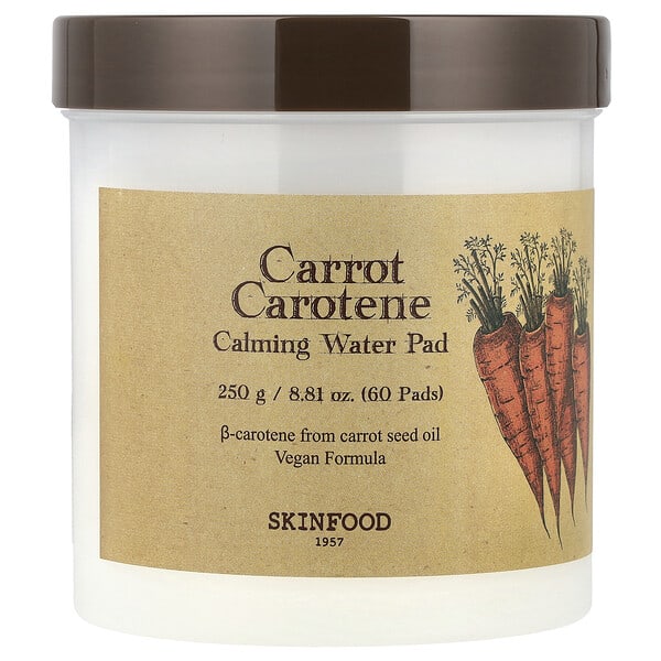 SKINFOOD, Carrot Carotene, Calming Water Pad, 60 Pads (Discontinued Item)