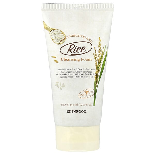 SKINFOOD, Rice Daily Brightening Cleansing Foam, 5.07 fl oz (150 ml)