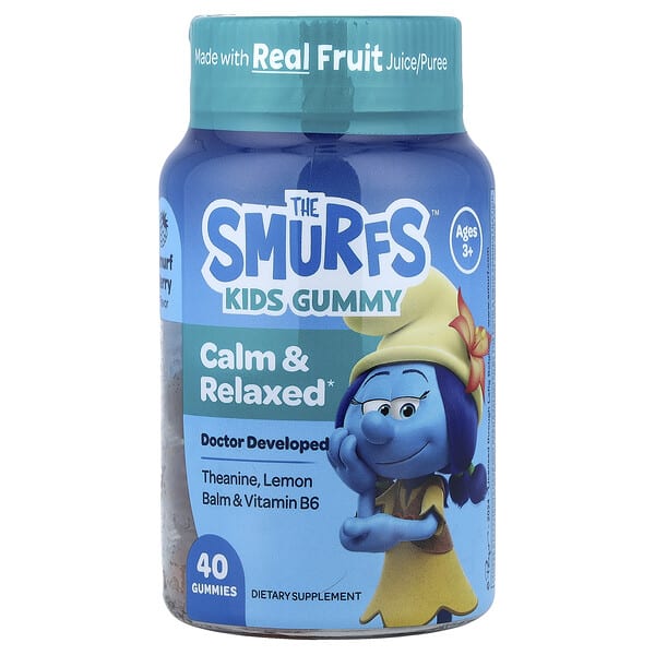 The Smurfs, Kids Gummy, Calm & Relaxed, Ages 3+, Smurf Berry, 40 чихэр