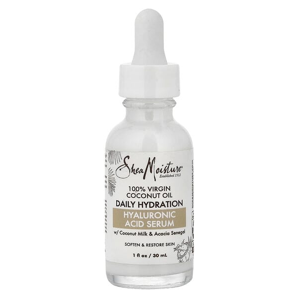 SheaMoisture, 100% Virgin Coconut Oil, Daily Hydration, Гиалуроны хүчил сыворотка, 1 fl oz (30 ml) (Discontinued Item)
