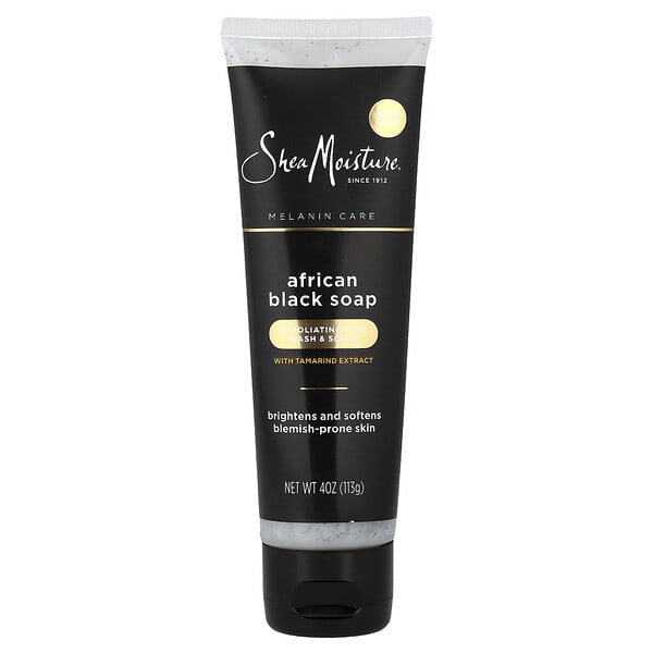 SheaMoisture, African Black Soap, Exfoliating Face Wash & Scrub with Tamarind Extract, 4 oz (113 g)