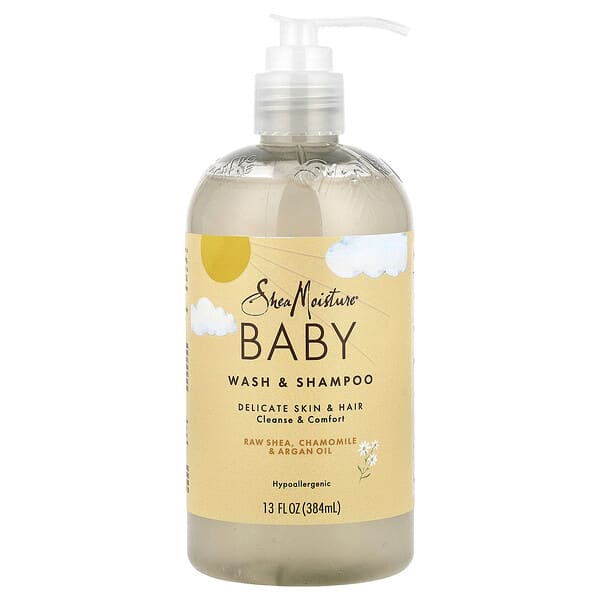 SheaMoisture, Baby Wash & Shampoo, Raw Shea, Chamomile & Argan Oil, 13 fl oz (384 ml)