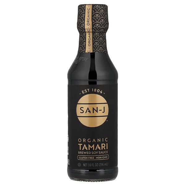 San-J, Organic Tamari Brewed Soy Sauce, 10 fl oz (296 ml)