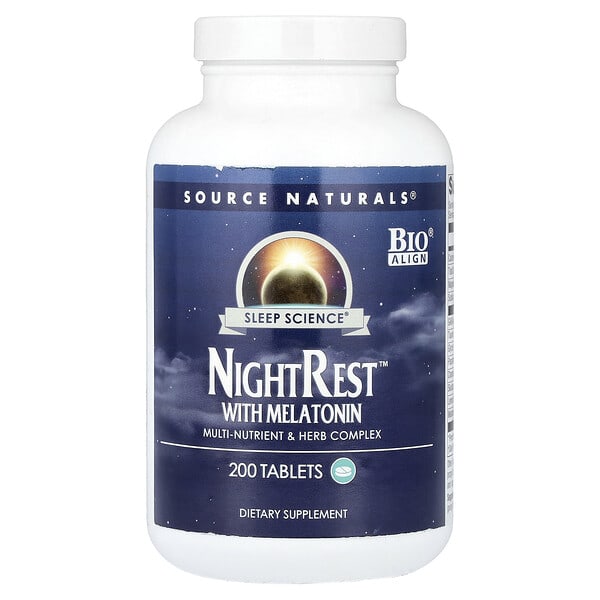 Source байгалийнs, Sleep Science®, NightRest™ — Мелатонин, 200 шахмал