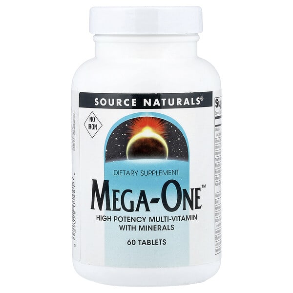 Source байгалийнs, Mega-One™, No Төмөр, 60 шахмал