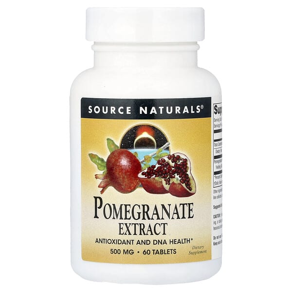 Source байгалийнs, Pomegranate Extract, 500 мг, 60 шахмал