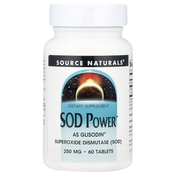 Source байгалийнs, SOD Power™, 250 мг, 60 шахмал
