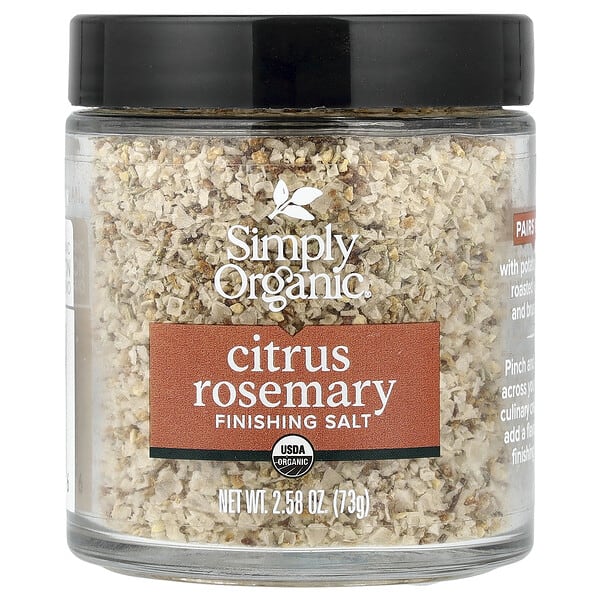 Simply Organic, Finishing Salt, Citrus Rosemary, 2.58 oz (73 g)